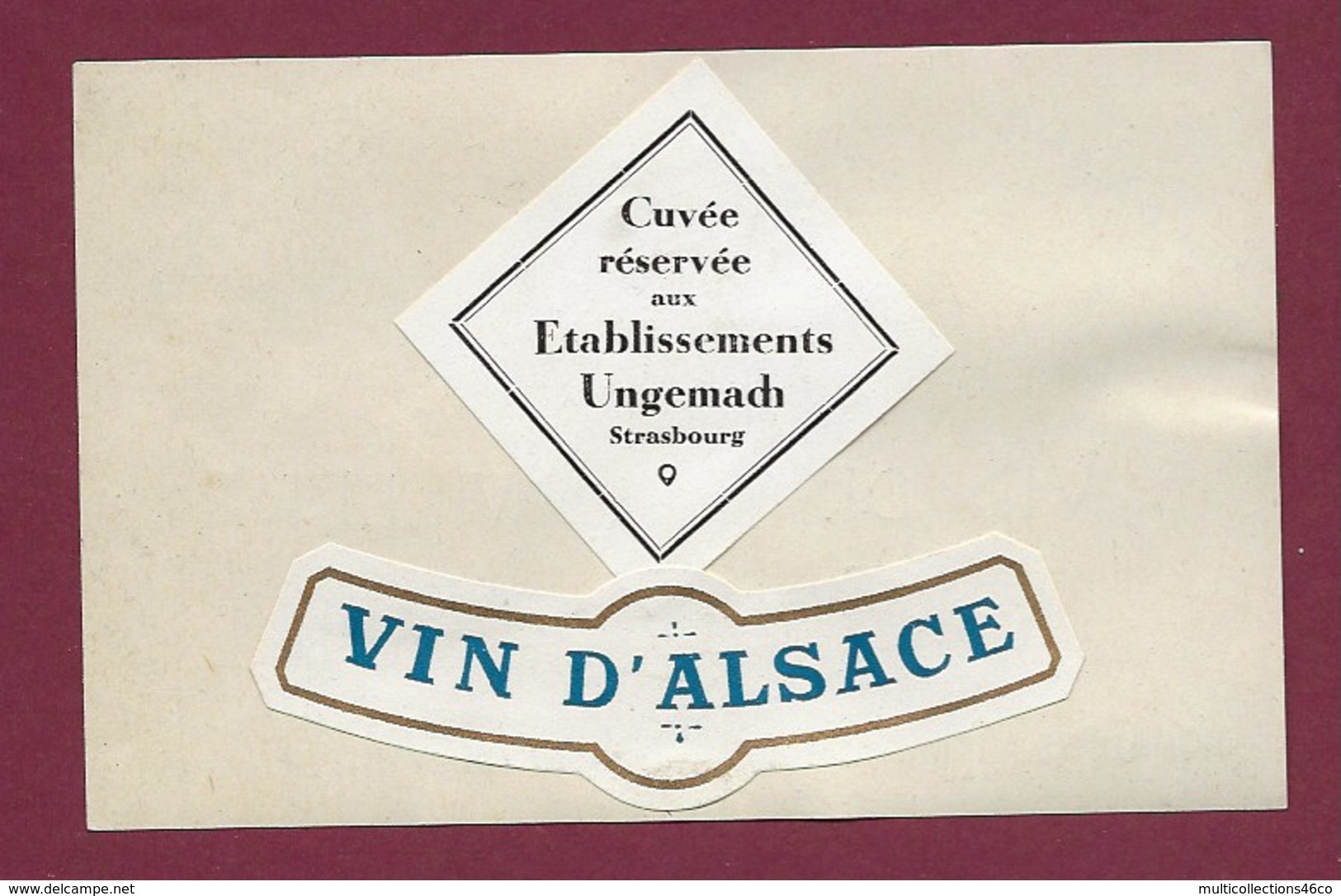 220919A - ETIQUETTE VIN BLANC - VIN DE GUEBWILLER TOKAY 1934 Vin D'Alsace Domaines Viticoles SCHLUMBERGER Ets UNGEMACH - Weisswein