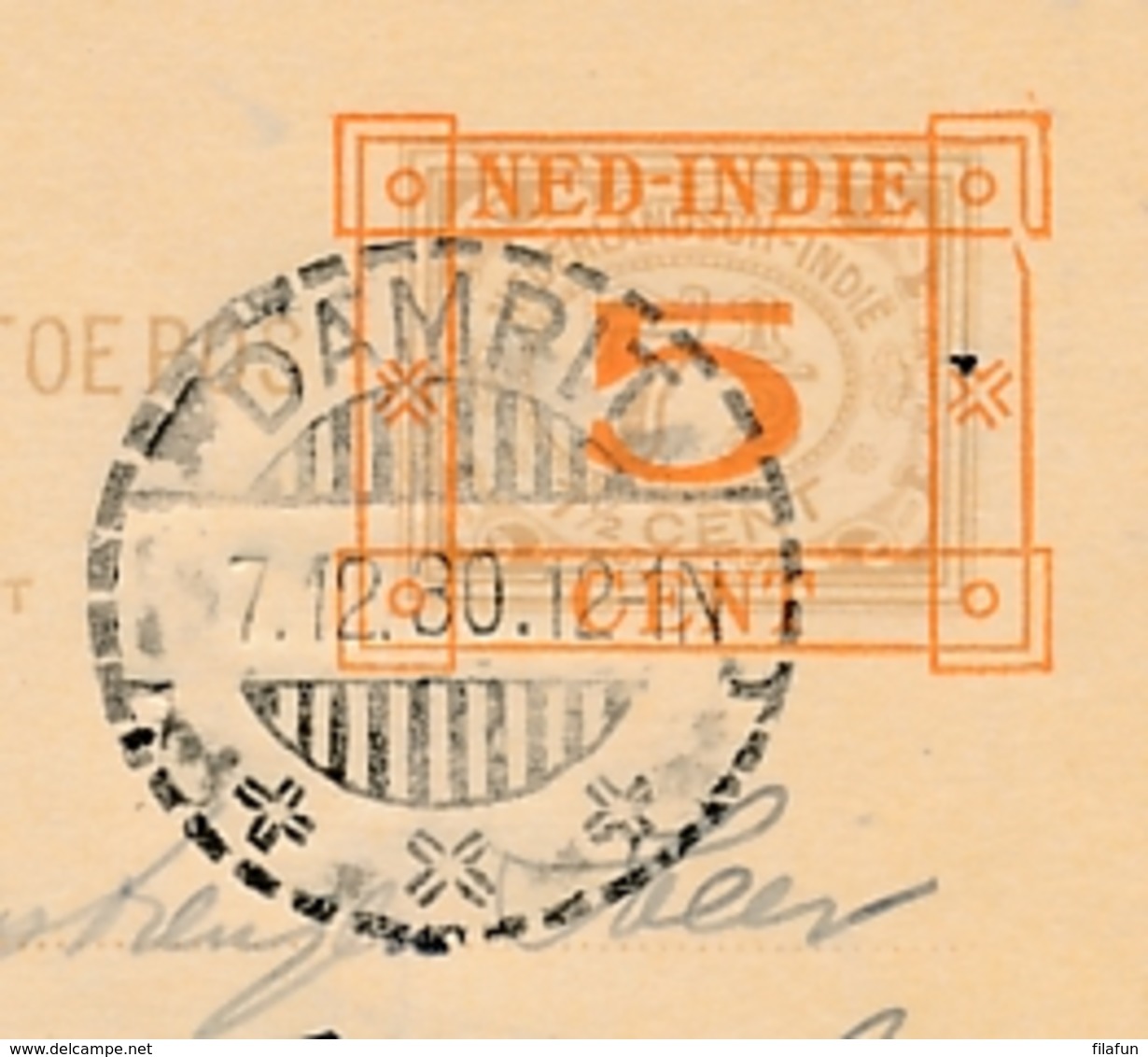 Nederlands Indië - 1930 -  5 Op 7,5 Cent Opdruk, Briefkaart G44 Van LB DAMPIT Naar Den Haag / Nederland - Niederländisch-Indien