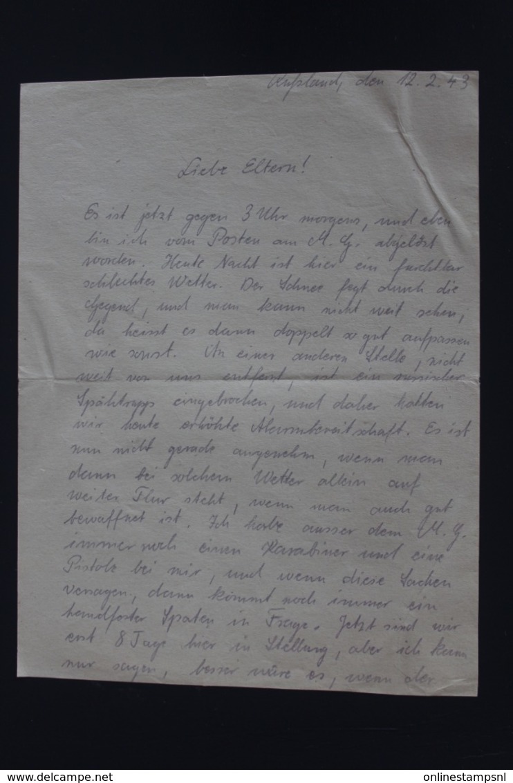 DR Feldpost Brief Mit Inhalt, Leningrad 1943 Mit Detaillierte Festlegung Berlin - Briefe U. Dokumente