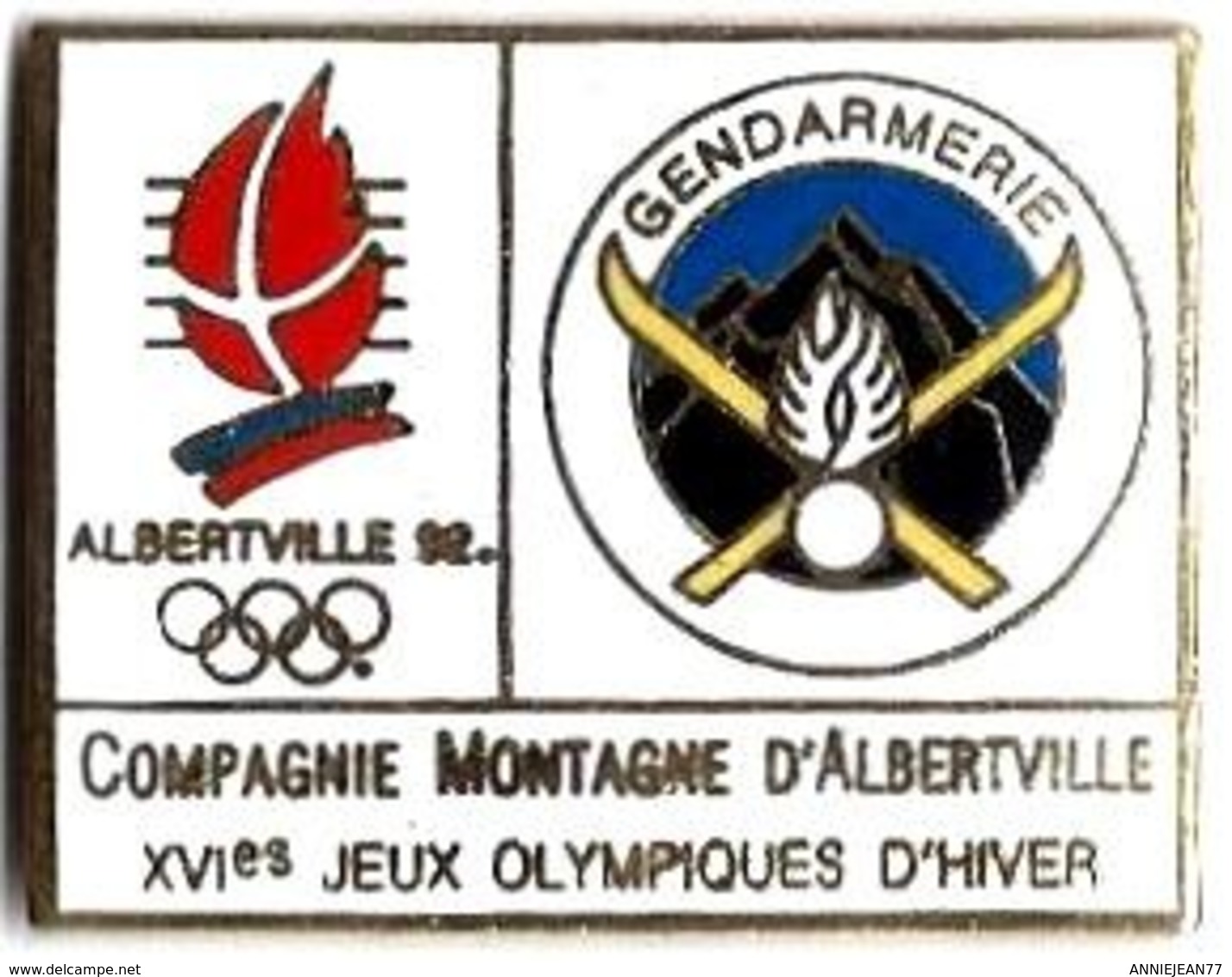 ALBERTVILLE 92 - JO12 - COMPAGNIE DE MONTAGNE D'ALBERTVILLE - XVIe J.O. - Verso :STARPIN'S - Jeux Olympiques