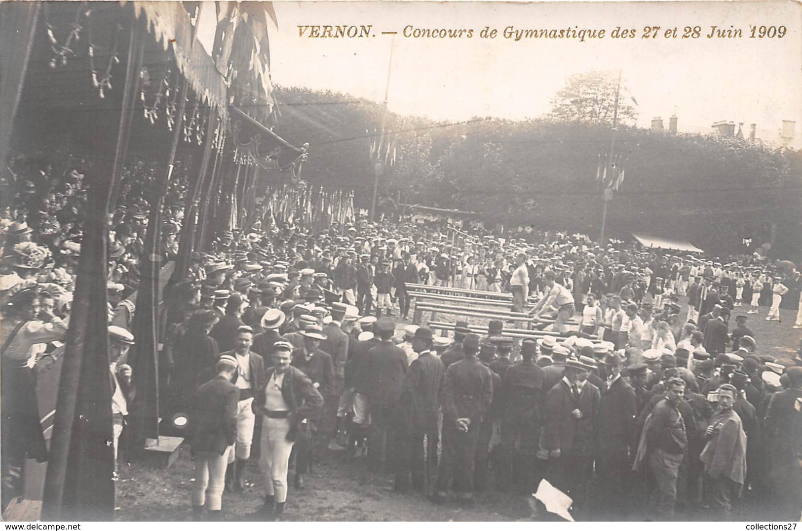 27-VERNON- CARTE-PHOTO- CONCOURS DE GYMNASTIUE DES 27 ET 28 JUIB 1909 - Vernon