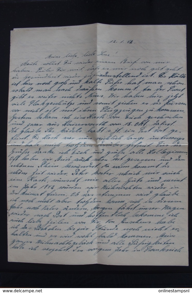 DR Feldpost Brief Mit Inhalt, Leningrad 1942 Mit Detaillierte Festlegung Dusseldorf - Briefe U. Dokumente