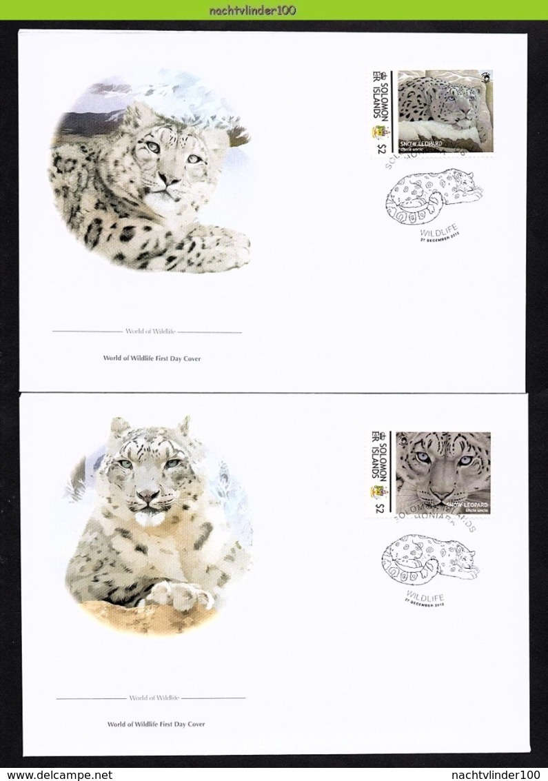 Nfd17fb FAUNA WILDE KAT ROOFKAT SNEEUWLUIPAARD SNOW LEOPARD WILD CAT KATZEN FELINS SOLOMON ISLANDS 2012 FDC's - Raubkatzen