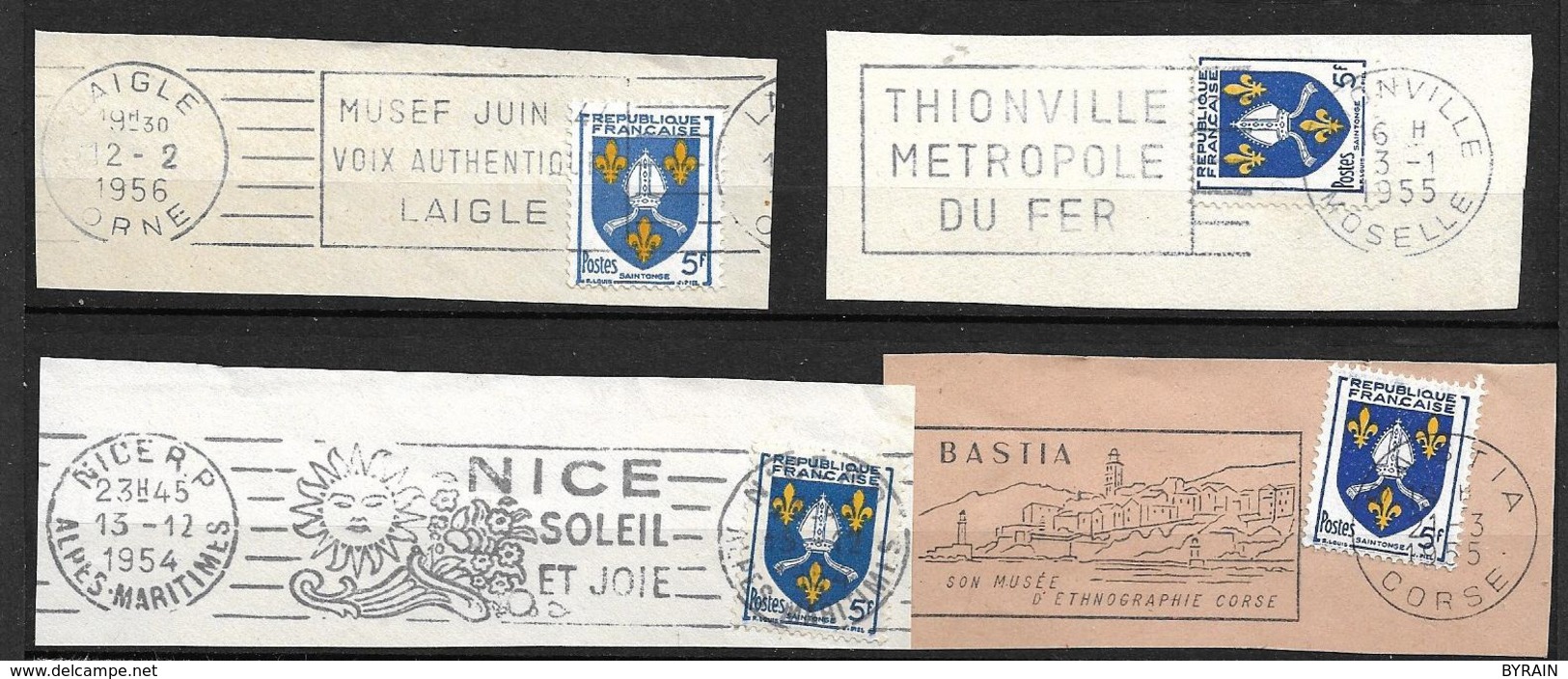 FRANCE 1954  Lot 4  Timbres N°  1005 +  Flamme Sur Fragment - Autres & Non Classés