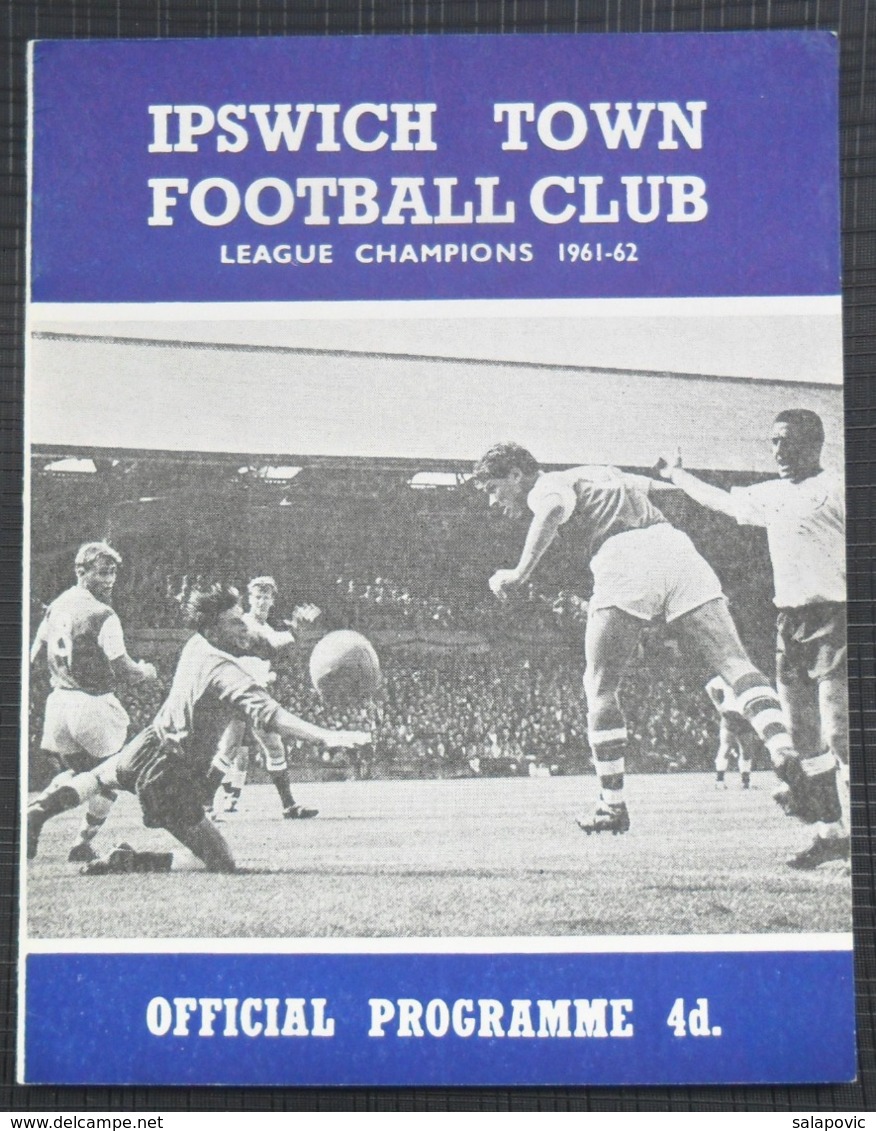 Official Football Match Programme  Ipswich Town  - Bolton Wanderers 1961/62 - Other & Unclassified