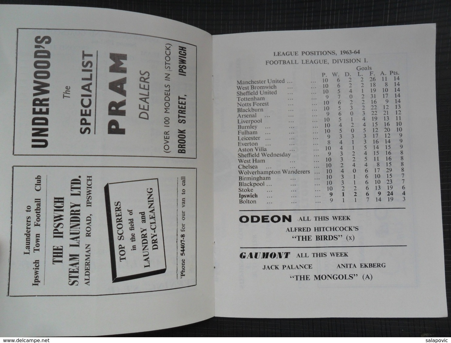 Official Football Match Programme  Ipswich Town  - Bolton Wanderers 1961/62 - Autres & Non Classés