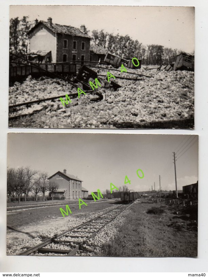 CARTE PHOTO - 17 - SAINTES - MILITARIA - WWII -  GARE CFD BOMBARDEE LE 24/06/1944 + RECONSTRUCTION AVRIL 1947 - Saintes