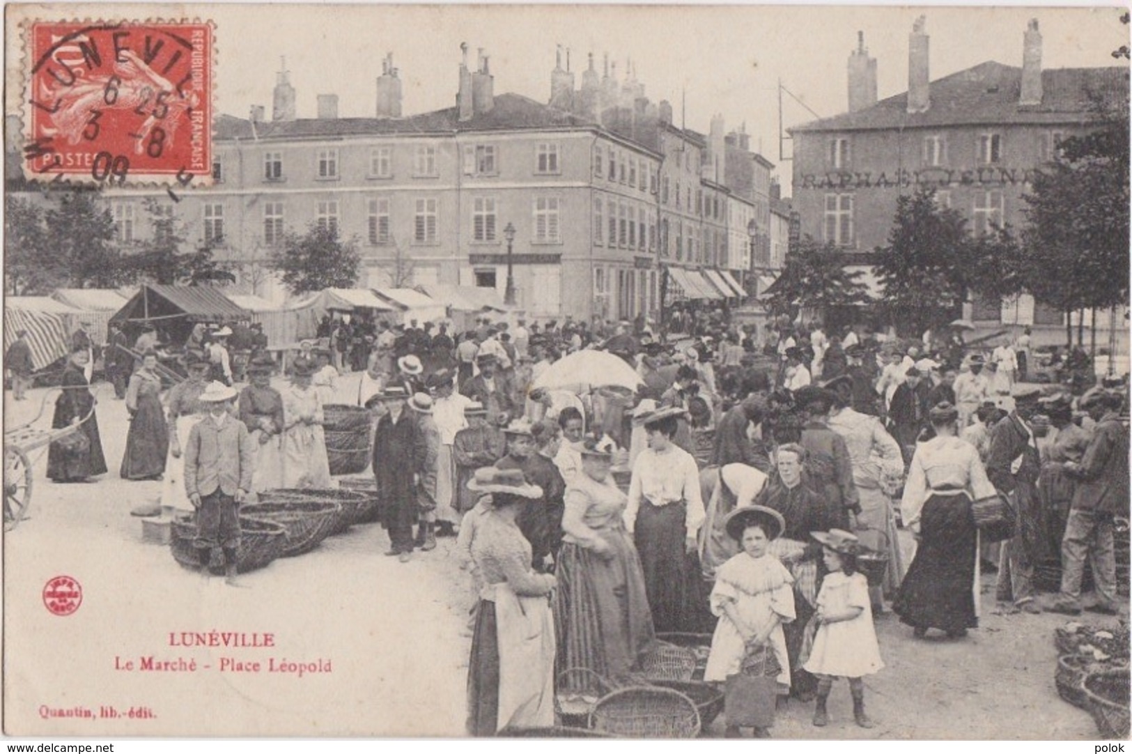 Bv - Cpa LUNEVILLE - Le Marché - Place Léopold - Luneville