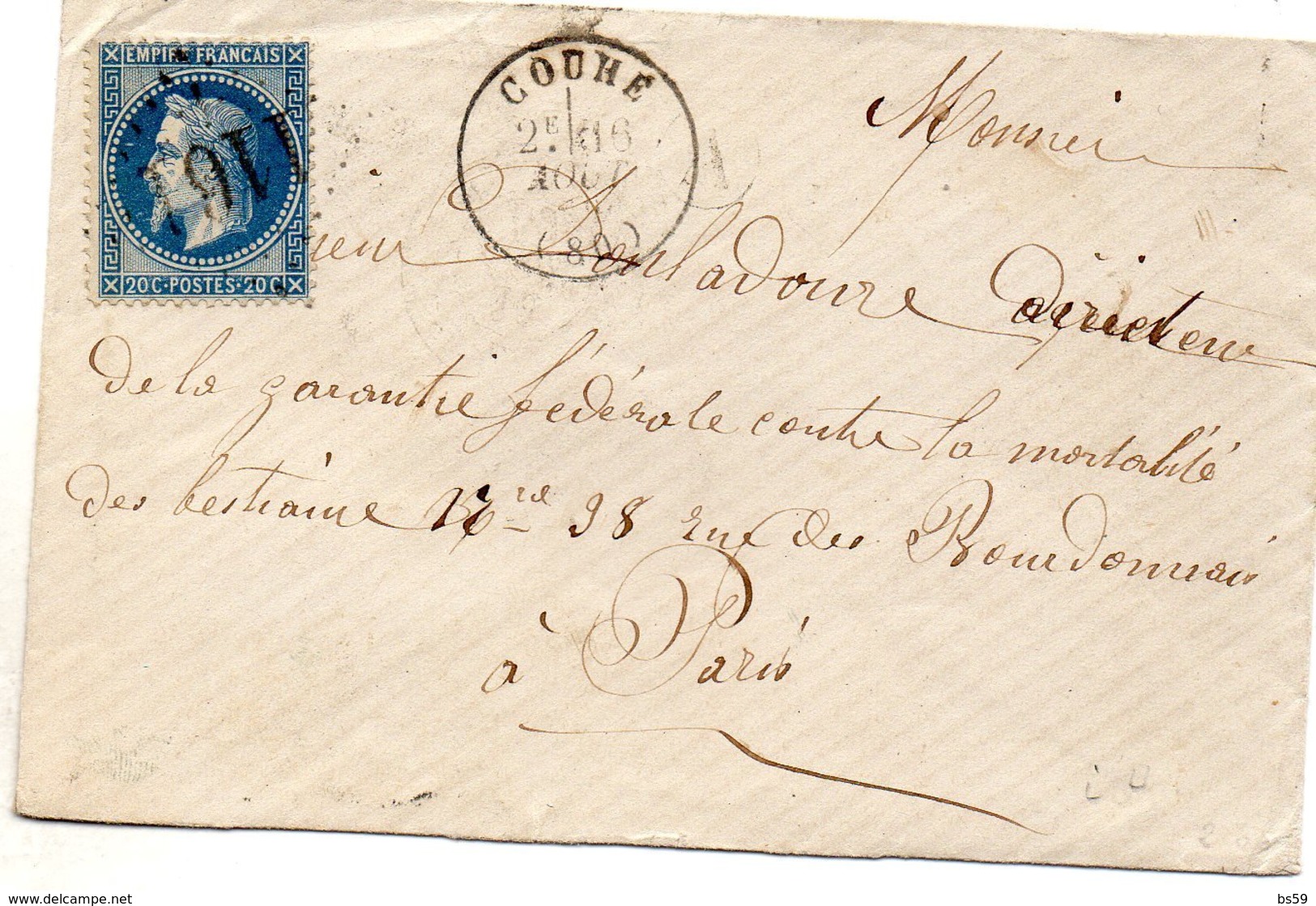 Vienne - LSC Affr N° 29B Obl GC 1161 - Càd Type 16 Couhé - 1849-1876: Période Classique