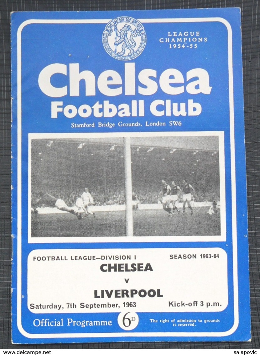 Official Football Match Programme  CHELSEA V LIVERPOOL 1963/64 - Altri & Non Classificati