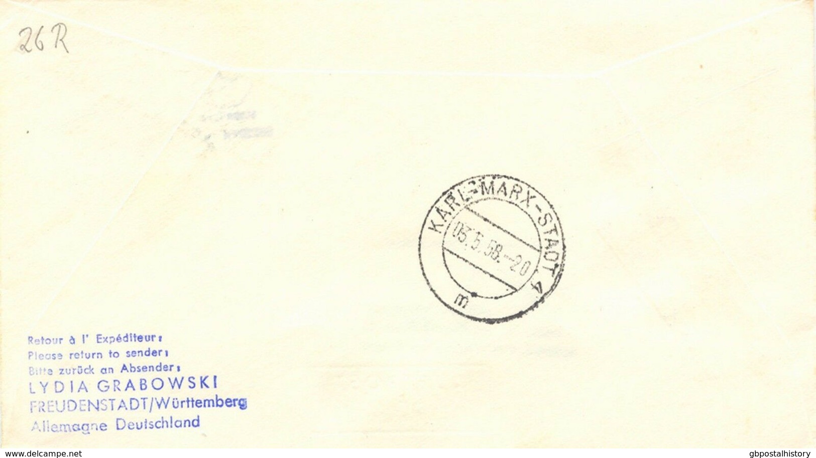 ALGERIEN 1958 Zuleitung M AIR FRANCE Aus ALGER Erstflug DRESDEN-KARL-MARX-STADT - Airmail