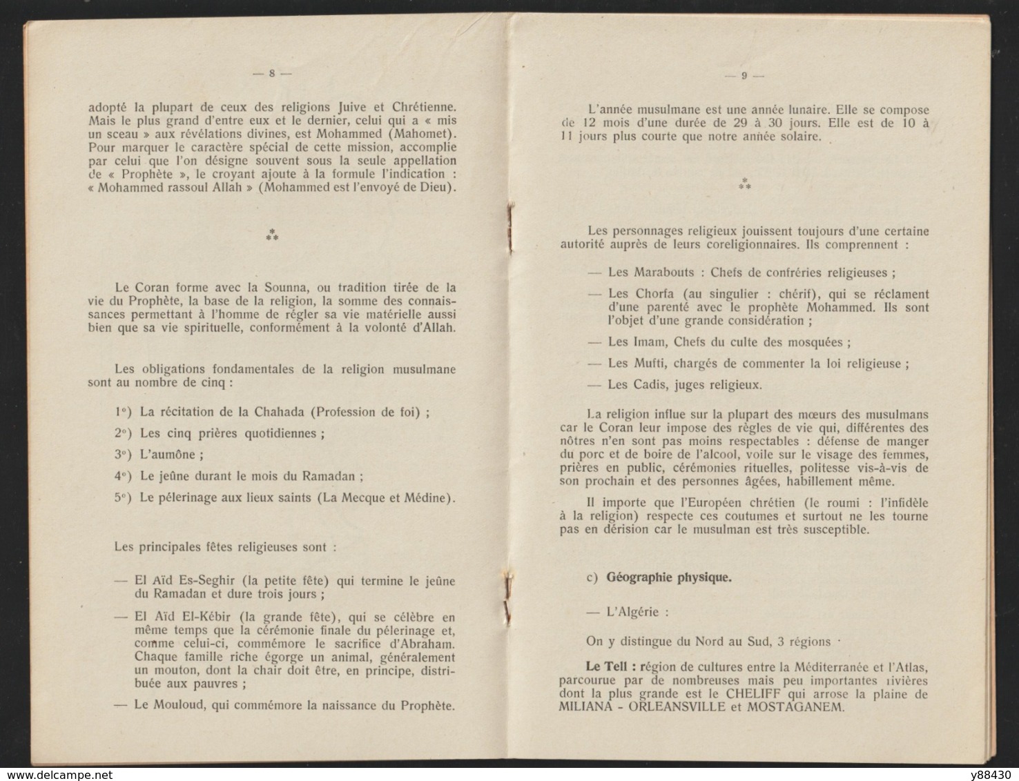 Notice AFRIQUE FRANCAISE DU NORD De 1955 - Pour Les Appelés à Servir En AFN . Etat Major 3è Bureau -18 Pages - 13 Photos - Altri & Non Classificati