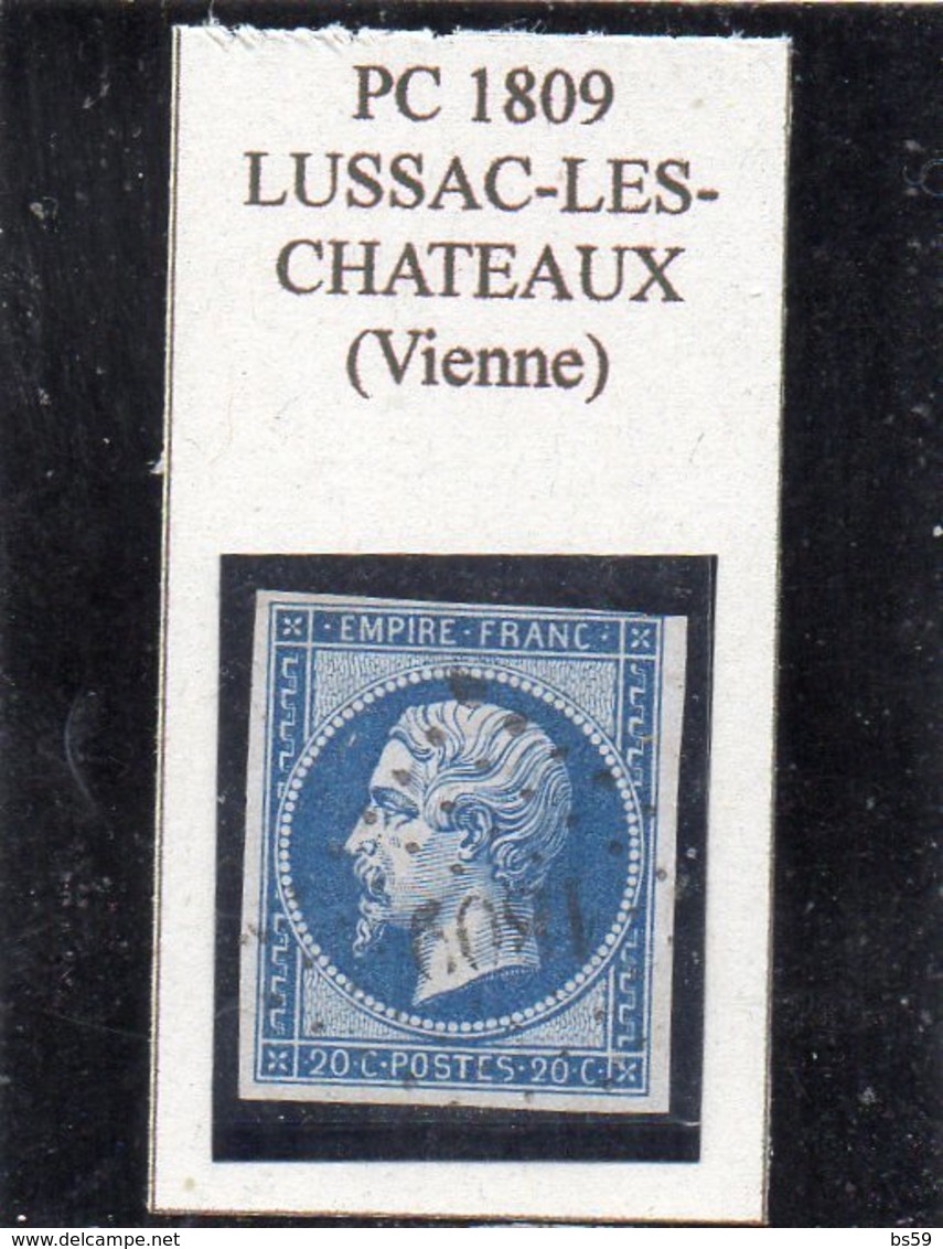 Vienne - N° 14A Obl PC 1809 Lussac-les-Châteaux - 1853-1860 Napoléon III