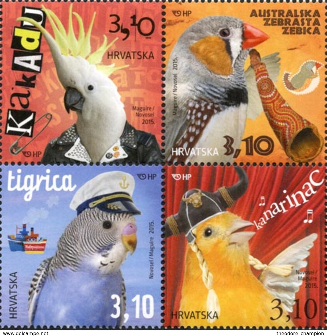 CROATIE CROATIE Oiseaux De Compagnie 4v 2015 Neuf ** MNH - Kroatien