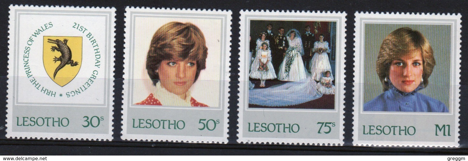 Lesotho 1982 21st Birthday Of Princess Diana Unmounted Mint Set Of Four Stamps. - Lesotho (1966-...)