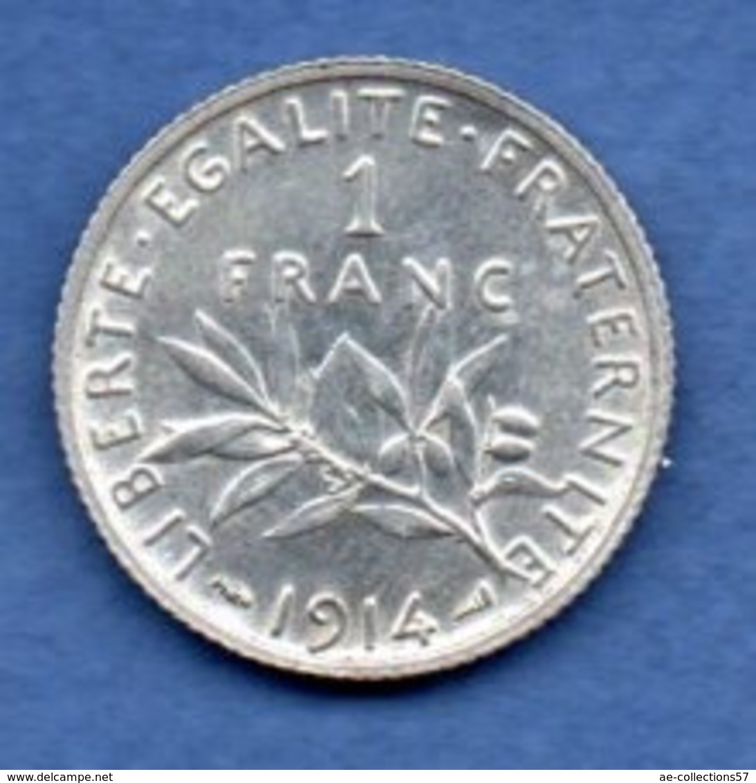 Semeuse  -  1 Franc 1914  -  état  TTB + - Other & Unclassified