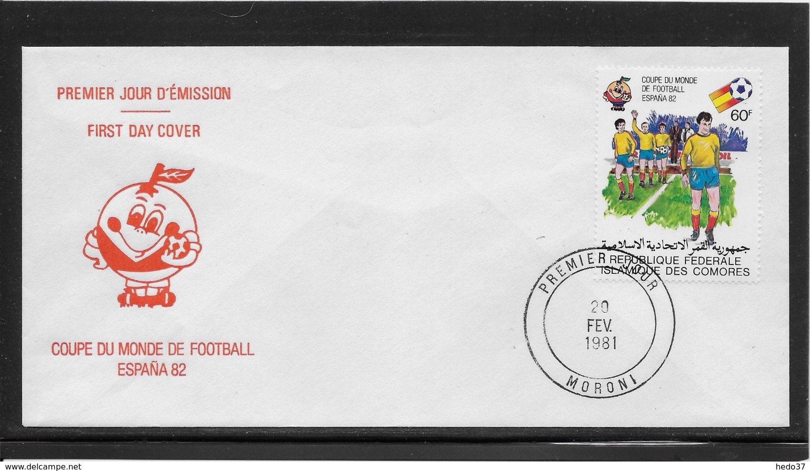 Thème Football - Coupe Du Monde Espagne 1982 - Comores - Enveloppe - 1982 – Spain