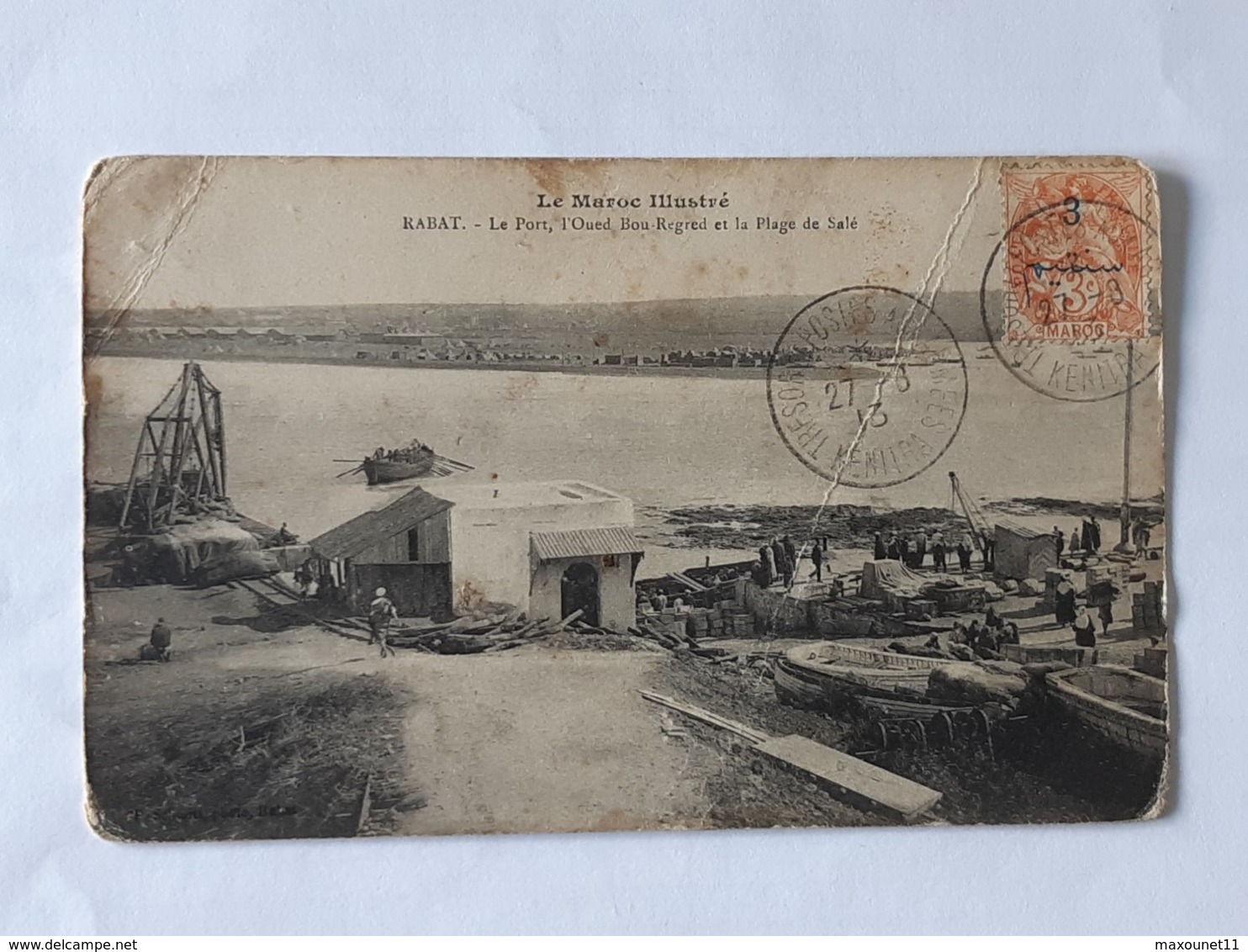 Maroc - Rabat - Le Port , L'Oued , Bou - Regred , Le Port Salé Envoyée Vers Provins. Kenitra Trésor Et Postes .. Lot23 . - Rabat