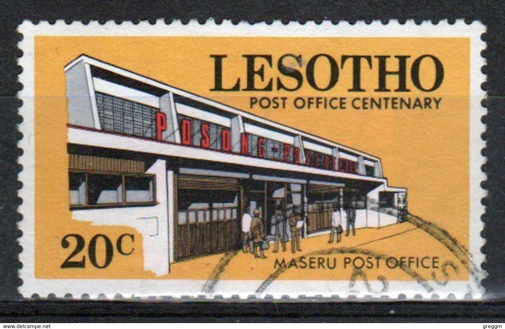 Lesotho 1972 Single 20c Stamp From The Centenary Of The Post Office Set. - Lesotho (1966-...)