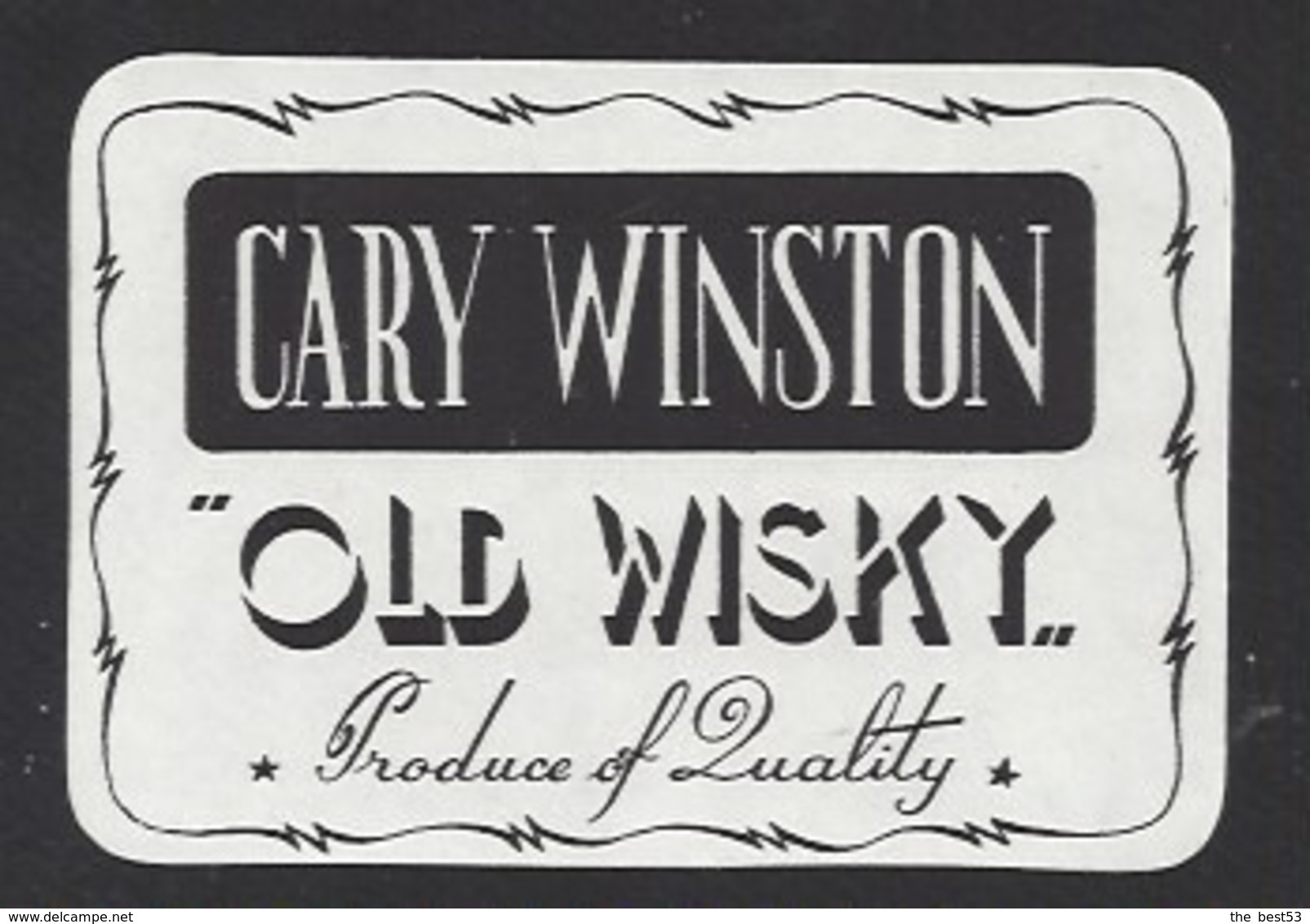 Etiquette De Wisky  -  Cary Winston - Whisky