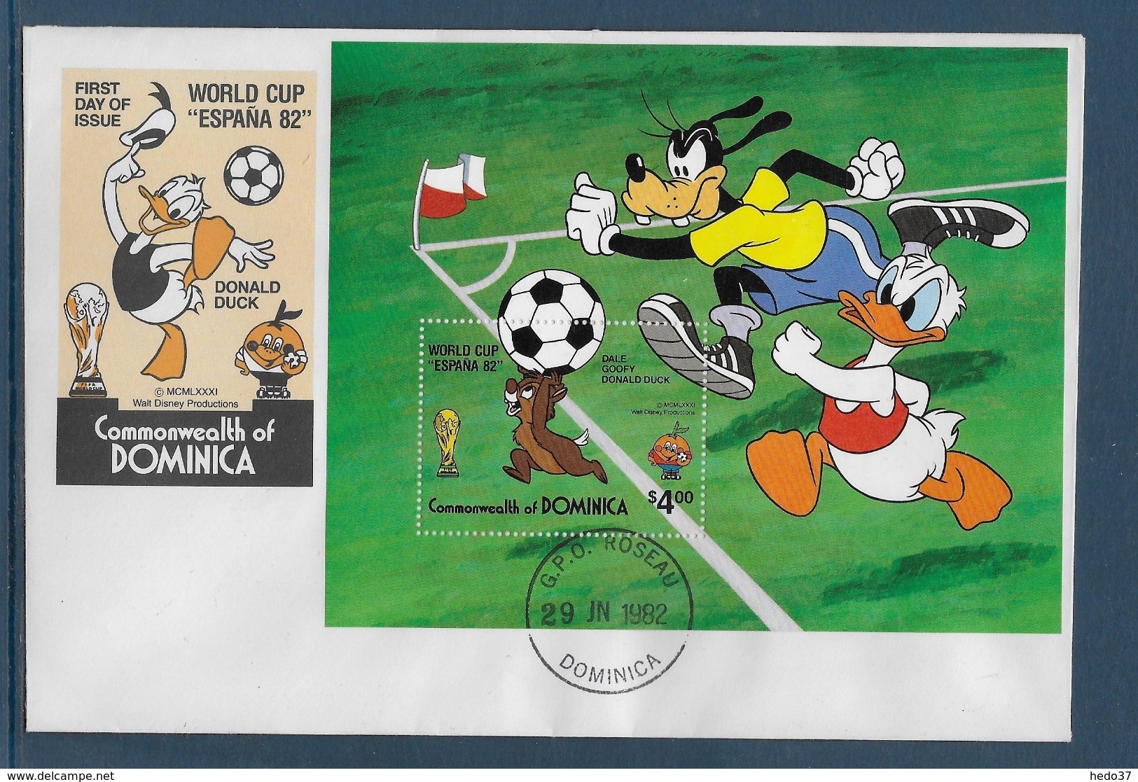 Thème Football - Coupe Du Monde Espagne 1982 - Dominique Enveloppe - 1982 – Espagne