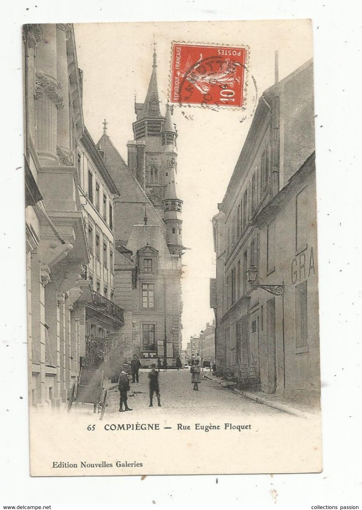 Cp, 60 , COMPIEGNE , Rue Eugéne FLOQUET , Voyagée 1910 - Compiegne