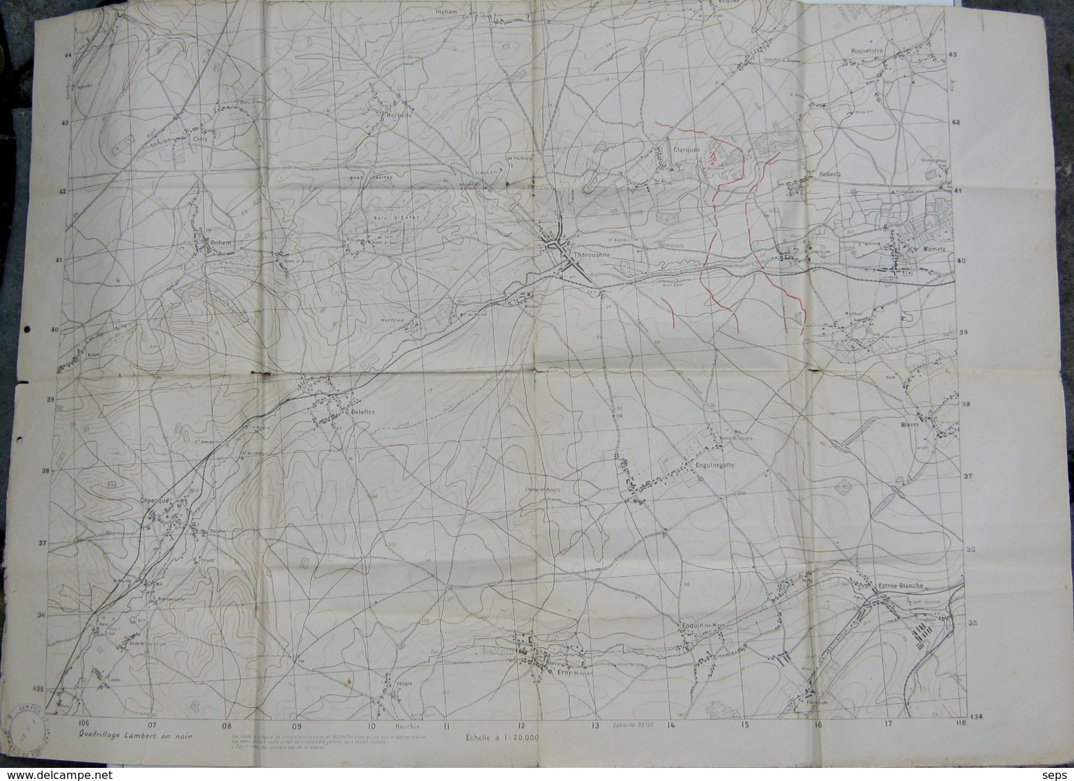 Carte Militaire - Plan Directeur Groupe Canevas De Tir - Saint Omer - 1ère Guerre - Dokumente