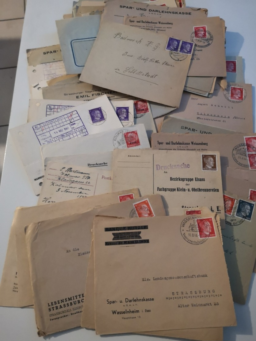 Lot D'Alsace - Lorraine 1939-45 Enveloppes (+) - Devant De Lettres - Fragments - Covers & Documents