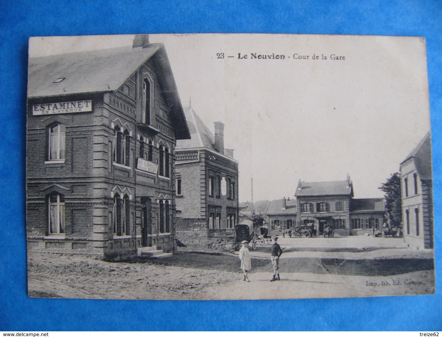 02 Le Nouvion Cour De La Gare Estaminet De L'Avenue Hôtel Au Chalet Léonard Solet - Autres & Non Classés