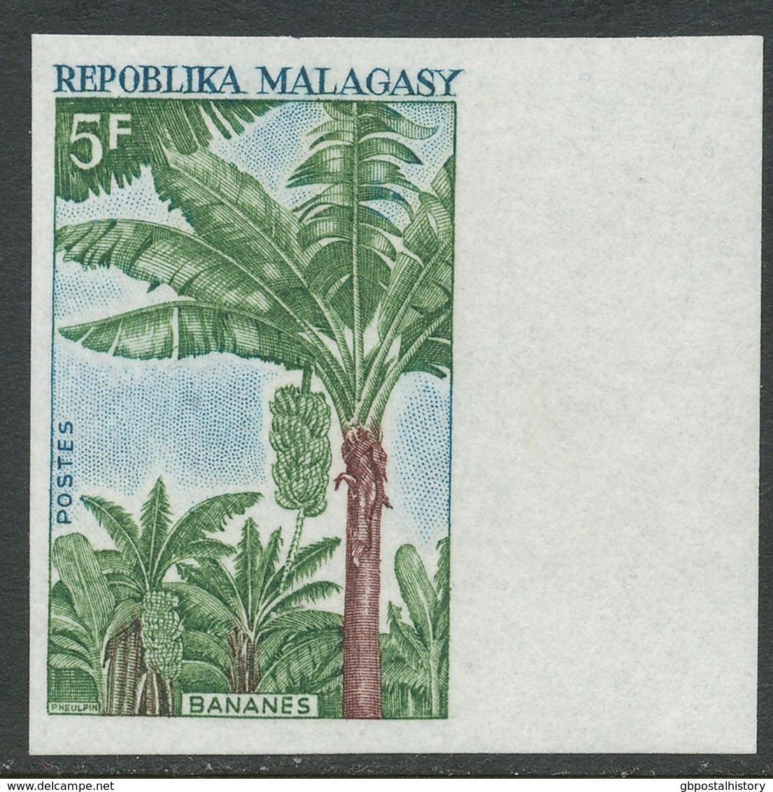 MADAGASCAR 1969, Useful Plants: 5 Fr Banana Tree And 15 Fr Lychee Tree (Nephelium Litchi), Superb U/M MAJOR ERROR/VARIET - Madagascar (1960-...)