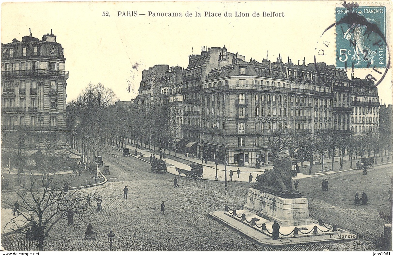 FRANCE. POSTCARD PARIS. LION DE BELFORT SQUARE - Otros Monumentos