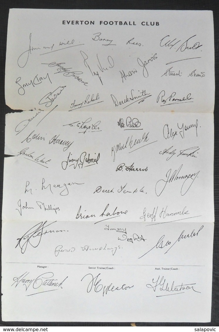 Everton F.C. Football Club Pre-Printed Autograph   FOOTBALL CALCIO Authograph SIGNATURE - Authographs