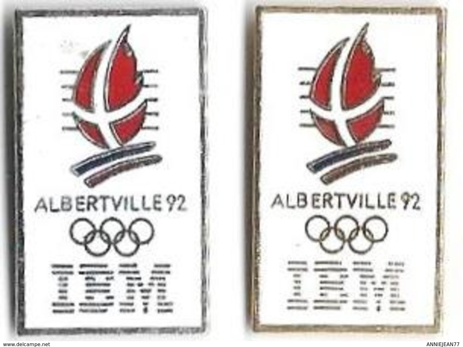 ALBERTVILLE 92 - JO21 - IBM - 2 Pin's Différents - Verso : C COJO / 1991 / C Cerclé - Jeux Olympiques