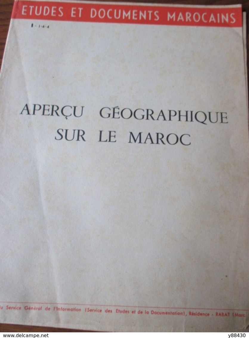 MAROC - Etudes et Documents Marocains - 6 fascicules des années 1950 - Administration/Financiers/Géographie... - 33 phot