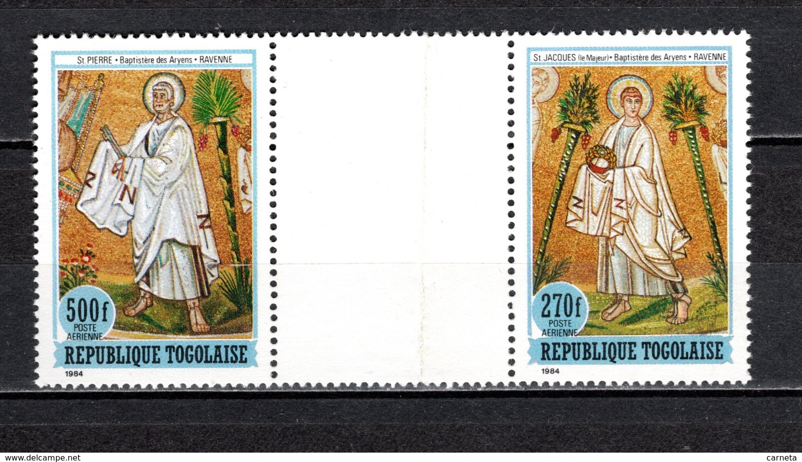 TOGO N° PA 541 + PA 543 SE TENANT  NEUFS SANS CHARNIERE COTE  ? € RARE  LES DOUZE APOTRES  RELIGION VOIR DESCRIPTION - Togo (1960-...)