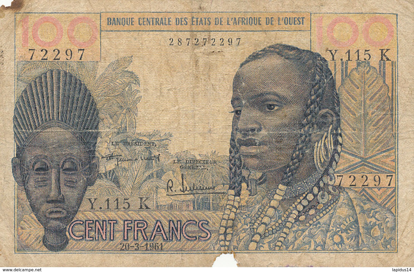 BILLET-BANQUE CENTRALE   DES ETATS DE L'AFRIQUE DE L'OUEST CENT  FRANCS - Other - Africa