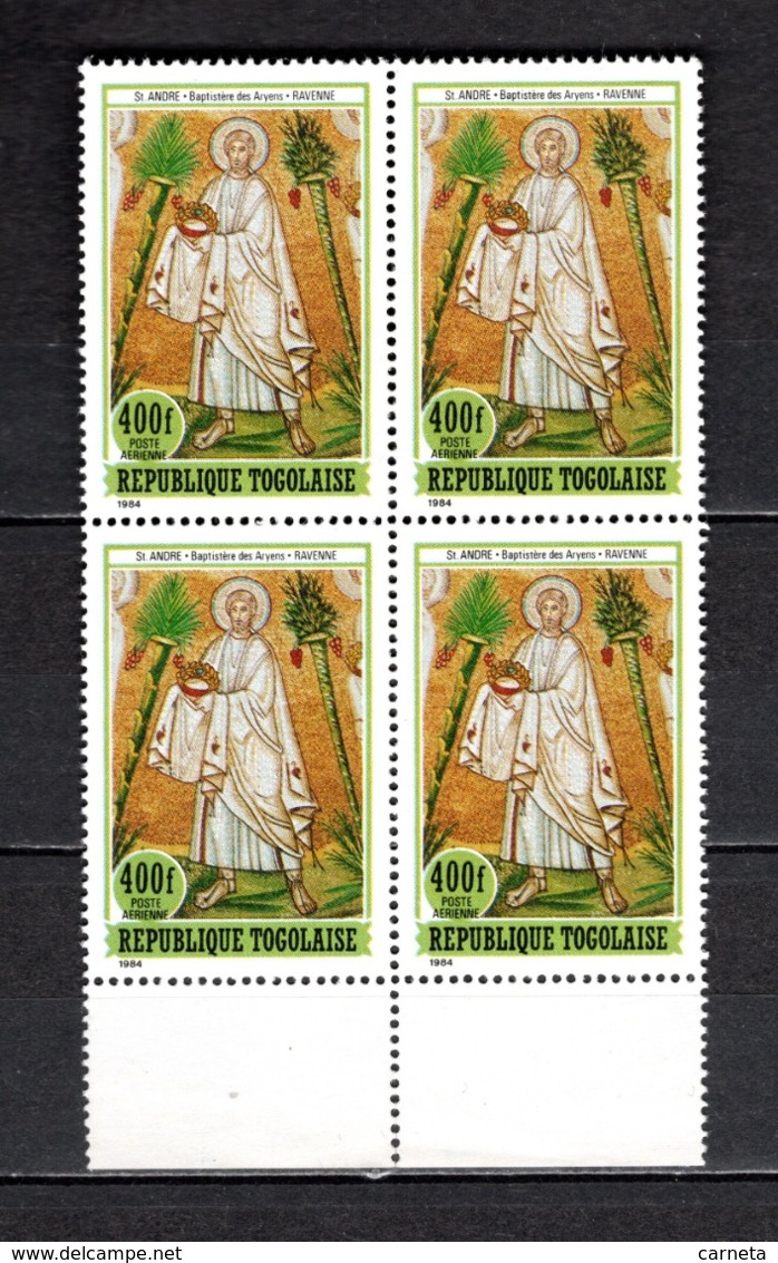 TOGO N° PA 542 EN BLOC DE QUATRE NEUFS SANS CHARNIERE COTE  22.00€  LES DOUZE APOTRES  RELIGION - Togo (1960-...)