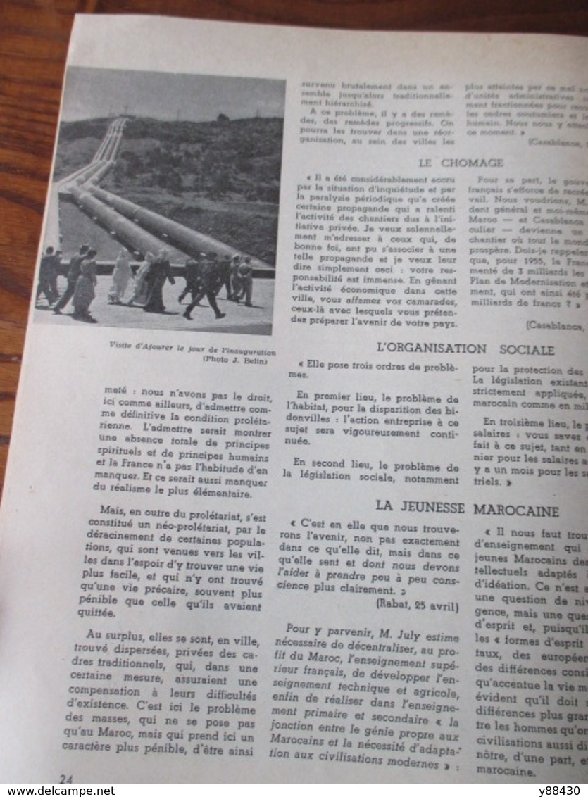 MAROC - Barrage de BIN EL OUIDANE - Bulletin d'Information de mai 1955 . Numéro spécial - 30 pages - 18 photos