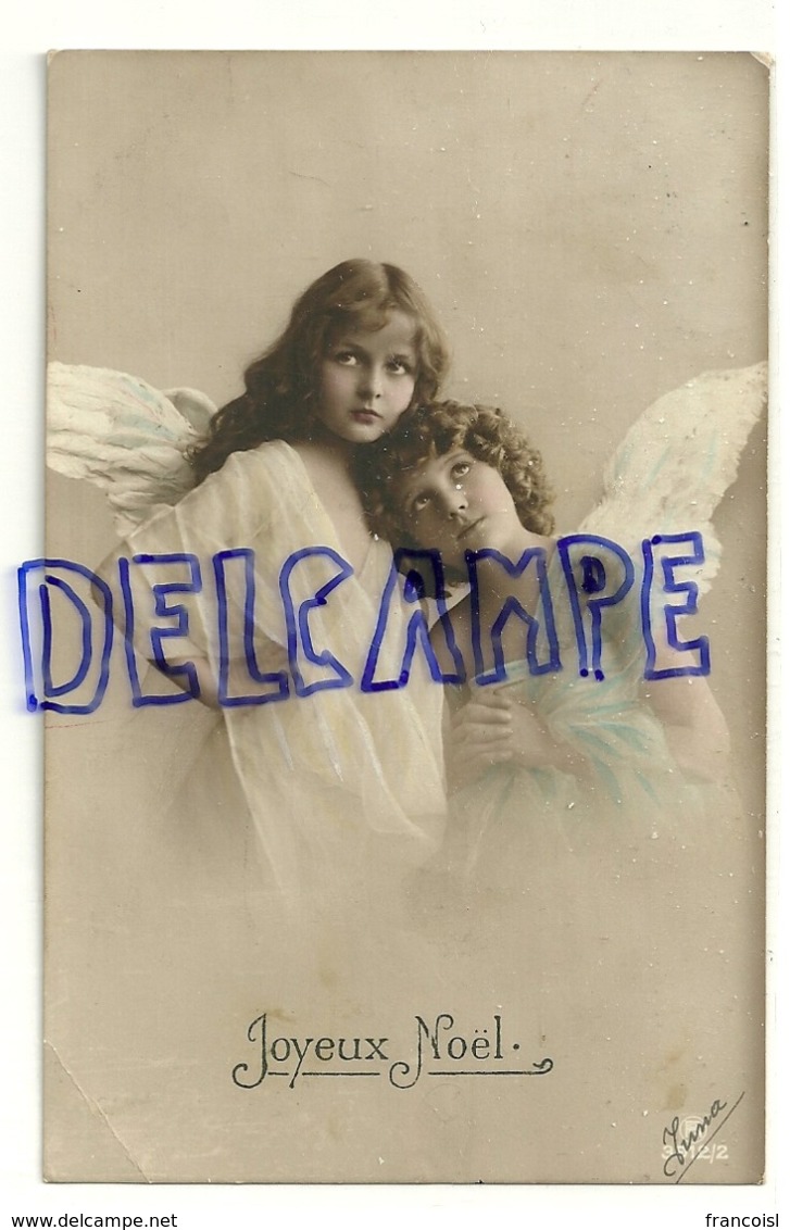 Photographie. Joyeux Noël. Deux Petites Filles Anges. 1923 - Autres & Non Classés