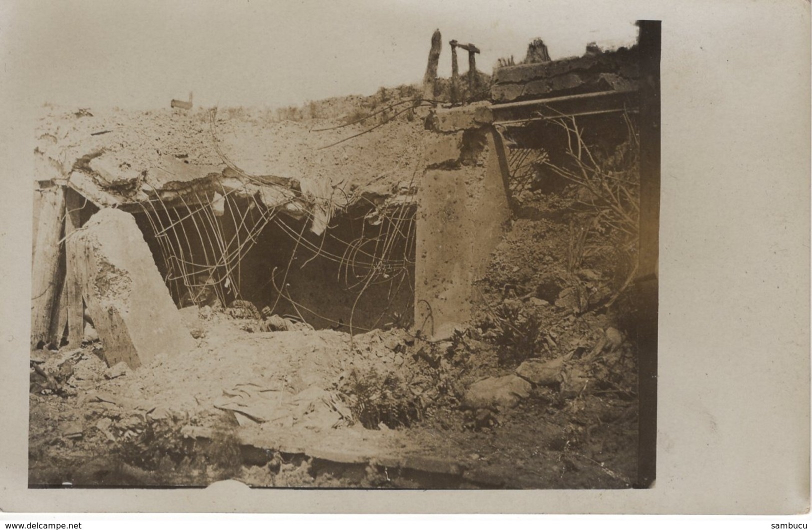 No. 10 - Foto-Ak  Vom Frankreich -feldzug Feldzug Blitzkrieg 1939-40 2. WK - Zerstörte Stellung Bunker - Fotografie