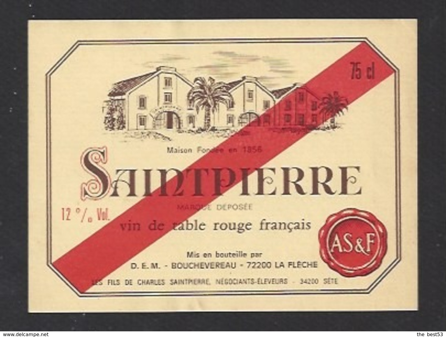 Etiquette De Vin De Table  -  Saint Pierre  - DEM Bouchevereau  La Flèche (72) - Autres & Non Classés