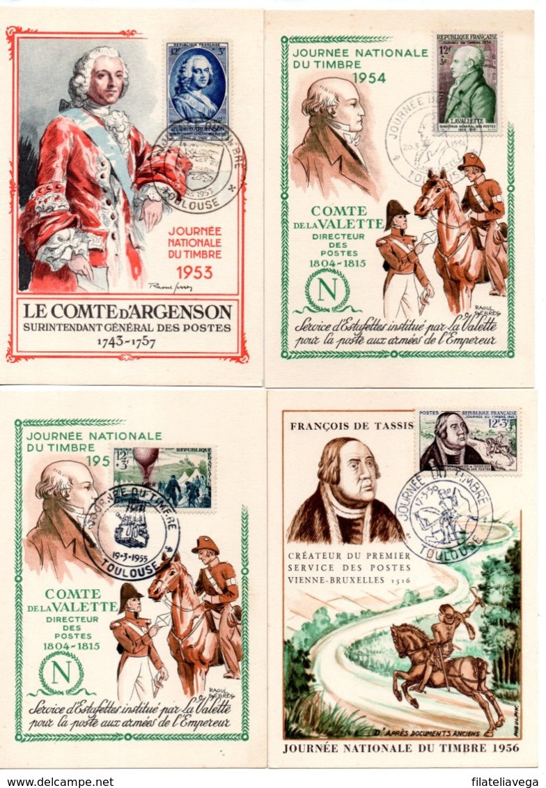 Francia Lote De Tarjetas Máximas - 1950-1959