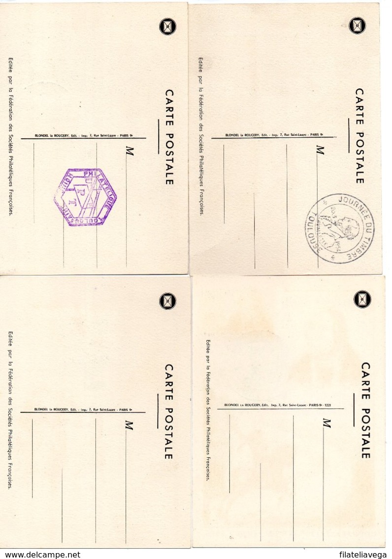 Francia Lote De Tarjetas Máximas - 1950-1959