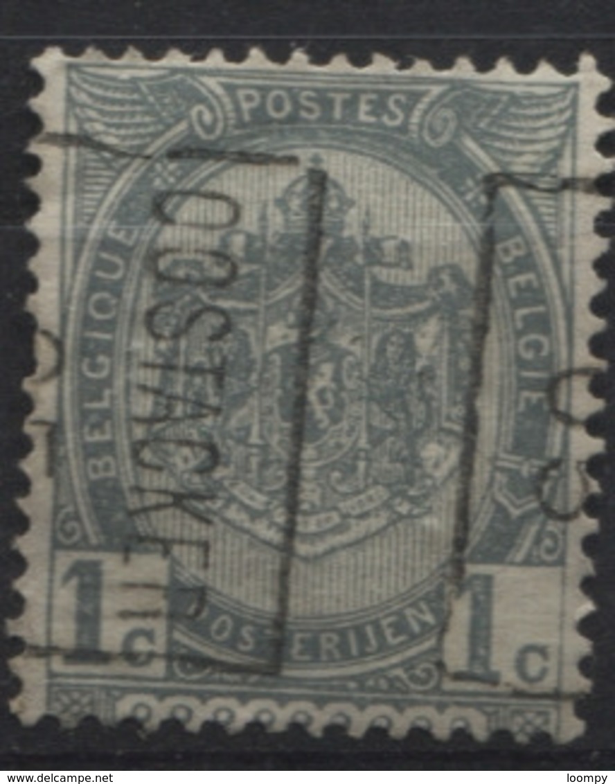 PREOS Roulette - OOSTACKER 1905 (position B) Sans Bandelette. Cat 687 Cote 500. - Rolstempels 1900-09