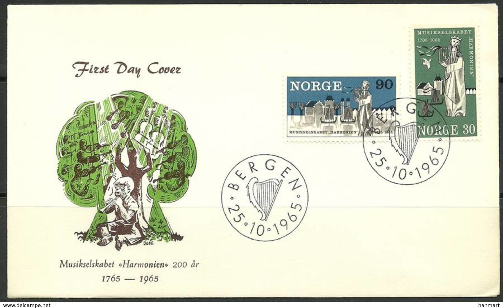 Norway 1965 Mi 534-535 FDC ( FDC ZE3 NRW534-535 ) - Music