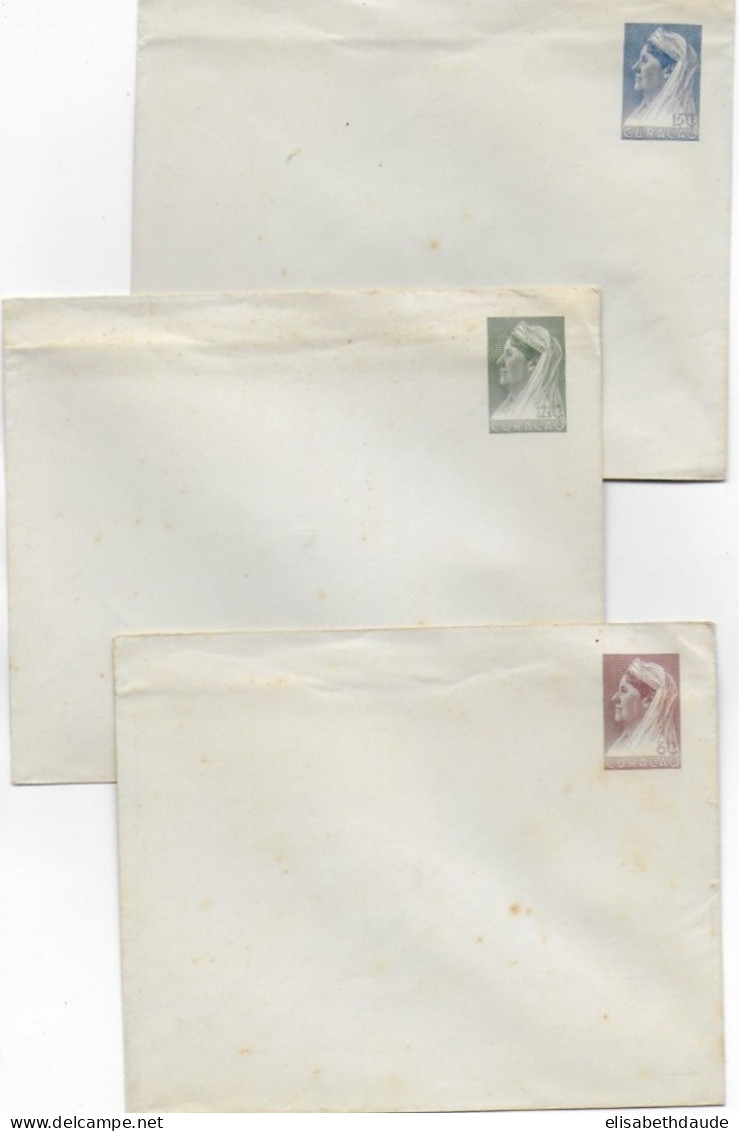 CURACAO - 3 ENVELOPPES ENTIERS POSTAUX NEUVES - Curacao, Netherlands Antilles, Aruba