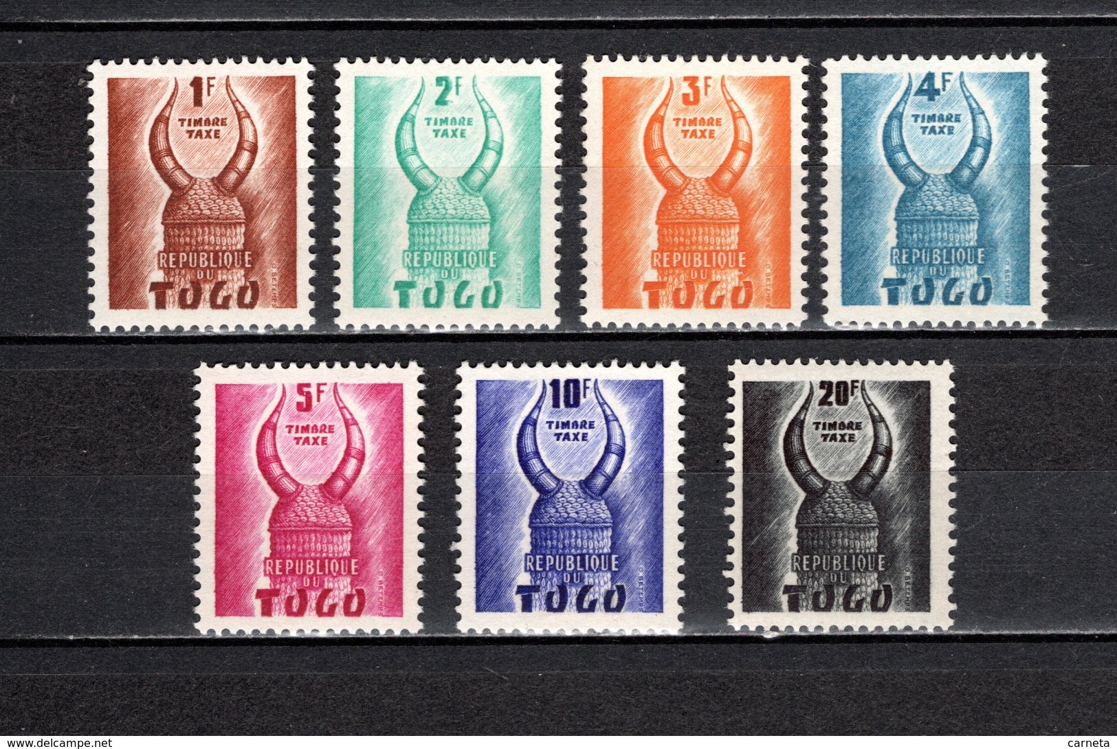 TOGO N° TAXE 55 à 61 NEUFS SANS CHARNIERE COTE  3.80€  CASQUE KONBOMBA - Togo (1960-...)