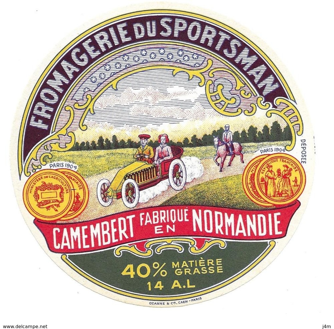 ETIQUETTE De FROMAGE..CAMEMBERT De NORMANDIE..Fromagerie Du Sportsman - Fromage