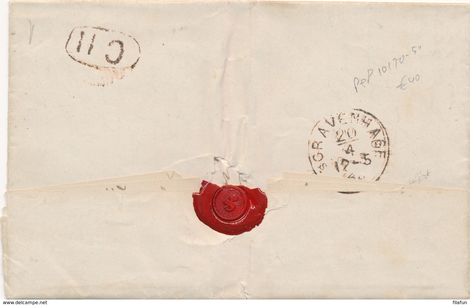 Nederland - 1864 - 10 Cent Willem III, 1e Emissie Op Complete Vouwbrief Van Maastricht Naar Den Haag - Briefe U. Dokumente
