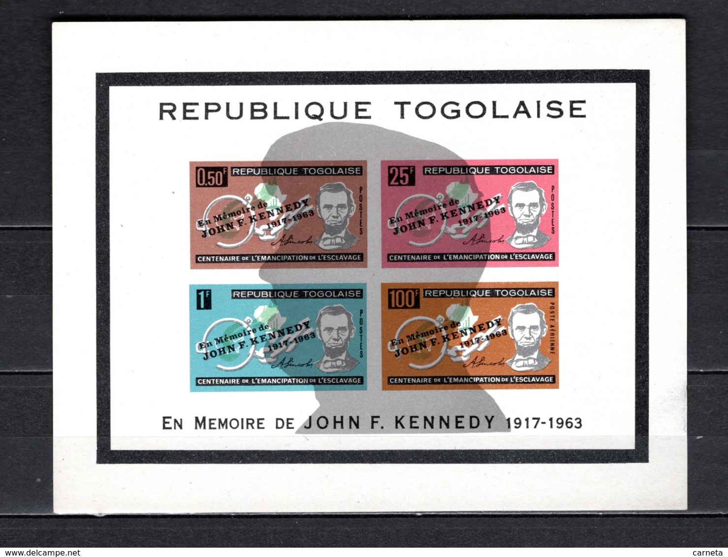 TOGO BLOC N° ?  NEUF SANS CHARNIERE COTE  ? €   MORT DU PRESIDENT KENNEDY  RARE - Togo (1960-...)